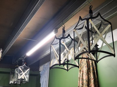Lot 3 - Four wrought iron chandeliers
