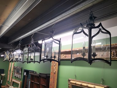 Lot 4 - Five wrought iron chandeliers