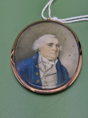 Lot 1470 - An 18th century gold framed portrait miniature...