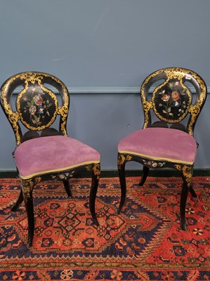 Lot 1494 - A pair of Jennens & Bettridge black lacquered...