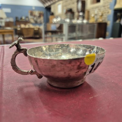 Lot 1498 - A white metal cup-shaped stand, marks...