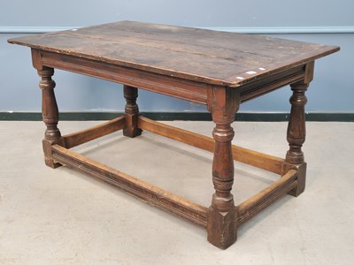 Lot 1512 - A 19th century oak refectory table, the...