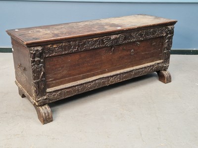 Lot 1515 - An early 19th century walnut coffer, the front...