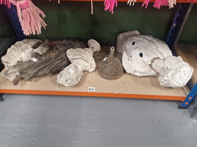 Lot 513 - Three plaster busts together with a spelter...