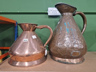 Lot 514 - Two copper spirit measures
