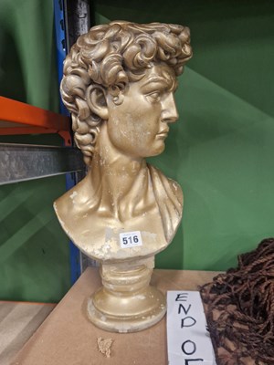 Lot 516 - A gilt composition bust of the David