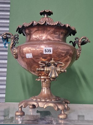 Lot 535 - A 19th century copper samovar
