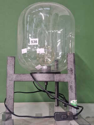 Lot 536 - A triple buttress table lamp with an inverted...