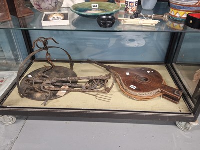 Lot 582 - A pair of oak fire bellows together with...