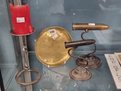 Lot 596 - Two gauffering iron stands, a Hugh Wallis...