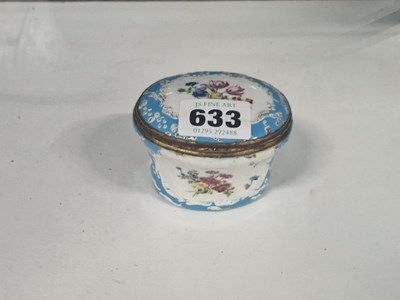 Lot 633 - An early 19th century blue ground enamel box