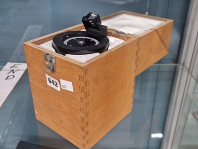 Lot 642 - A wooden boxed hand held compass clinometer