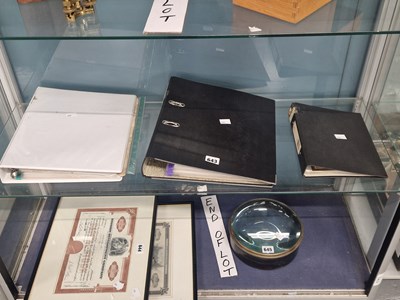 Lot 643 - Three folders of grand dinner menus, tickets...