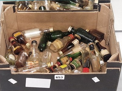 Lot 653 - A collection of miniature liqueur bottles