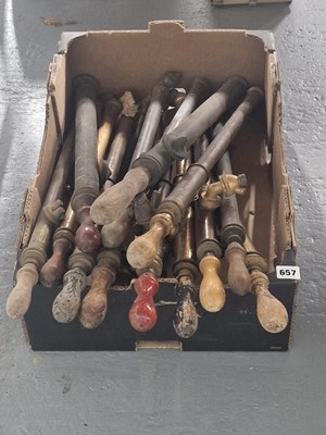 Lot 657 - A collection of brass hand pumped sprayers