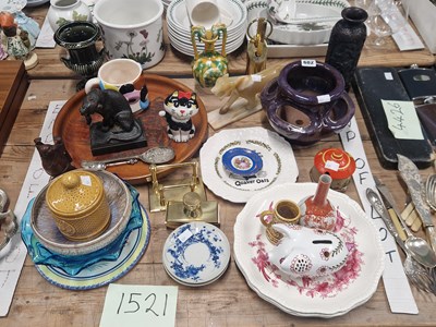 Lot 682 - A Tang style vase, animal figures, a wooden...