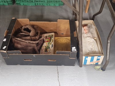 Lot 688 - A boxed Pedigree doll, a colourful hand bag,...