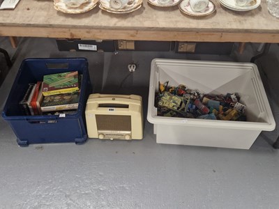 Lot 690 - A collection of die cast toys, boxes of games...