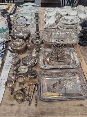 Lot 708 - Electroplate: vegetable tureens, a toast rack,...