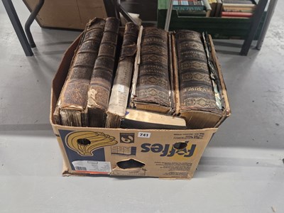 Lot 741 - Two family bibles together with volumes of...