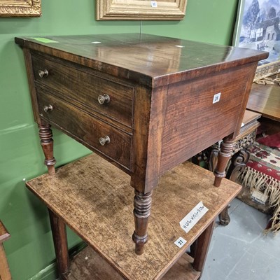 Lot 26 - A mahogany box stool. H 48 W 53 D 50cm