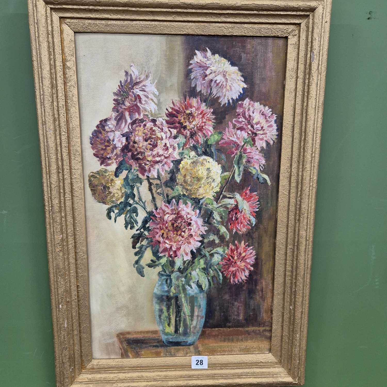 Lot 28 - H. England (20th century) two still life oil...
