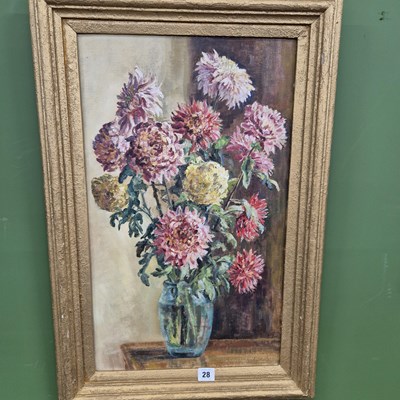 Lot 28 - H. England (20th century) two still life oil...