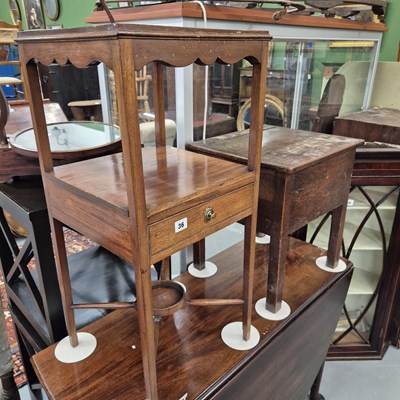 Lot 36 - A 19th century two tier washstand and an oak...