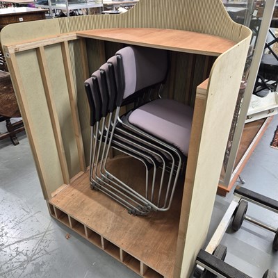 Lot 40 - An auctioneer's rostrum and four stacking...