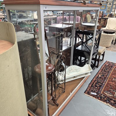 Lot 44 - A large alloy framed display cabinet. H 158 W...