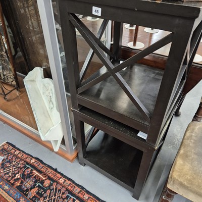 Lot 45 - Two occasional tables and a painted wall shelf....