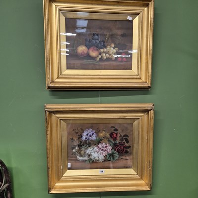 Lot 59 - E. Steele, a pair of still life watercolour...