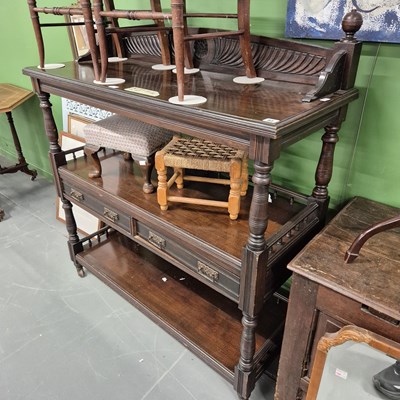 Lot 83 - A Victorian three tier buffet. H 110 W 120 D...