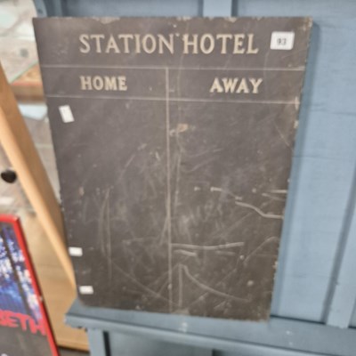 Lot 93 - A slate scoreboard. 44x63cm.