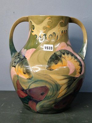 Lot 1533 - A Moorcroft two handled vase designed by Sally...