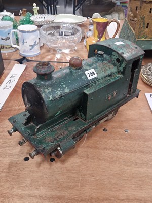 Lot 789 - A green painted iron stationary model of a...