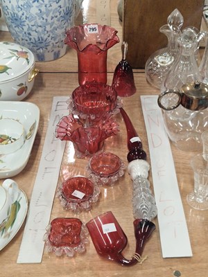 Lot 795 - Cranberry glass together with a specimen glass...