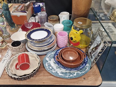 Lot 800 - Decorative plates, various jugs, a wooden vase...