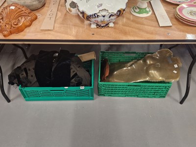 Lot 814 - A black gown, a leather panel, together with...