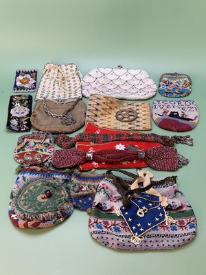 Lot 1539 - Seven beaded evening and watch bags, six...