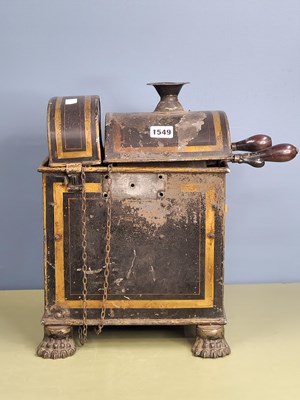 Lot 1549 - A 19th century gilt on black tole coffee bean...