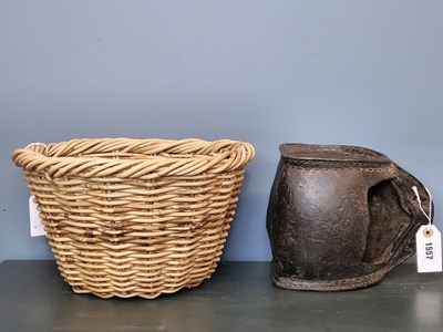 Lot 1557 - A 17th or 18th century leather jack together...