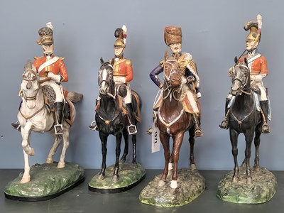 Lot 1571 - Four cavalry officers in named uniforms of the...