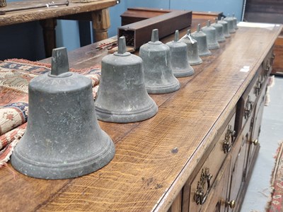 Lot 1602 - A peel of eleven bells, the largest inscribed...