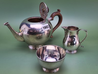 Lot 1603 - A silver three-piece tea set by Thomas...