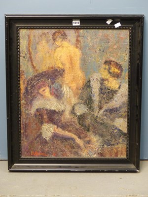 Lot 1610 - Josef Presser (1907-1967), two seated ladies...