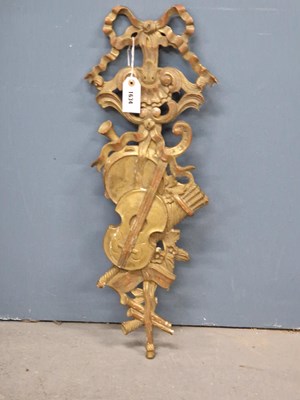 Lot 1634 - A 19th century gilt wood applique pierced and...