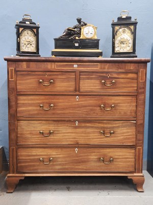 Lot 1636 - A 19th century mahogany faced oak chest of two...