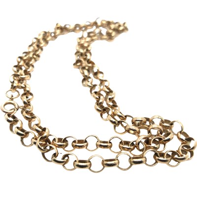 Lot 1007 - A 9ct hallmarked gold solid link belcher chain....