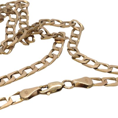 Lot 1008 - A 9ct hallmarked gold solid link square curb...